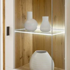 Wohnen Highboard mit Glas und Licht modern - Racelyn