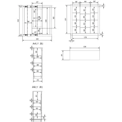 Wohnen Highboard mit Glaseinsatz mit Metallgriffen - Buleta