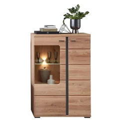 Highboard mit Glaseinsatz und LED Beleuchtung - Latenda^Wohnen New