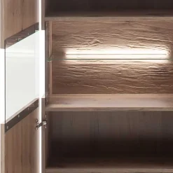 Wohnen Highboard mit Glaseinsätzen 119x121x37 cm - Comrinaca