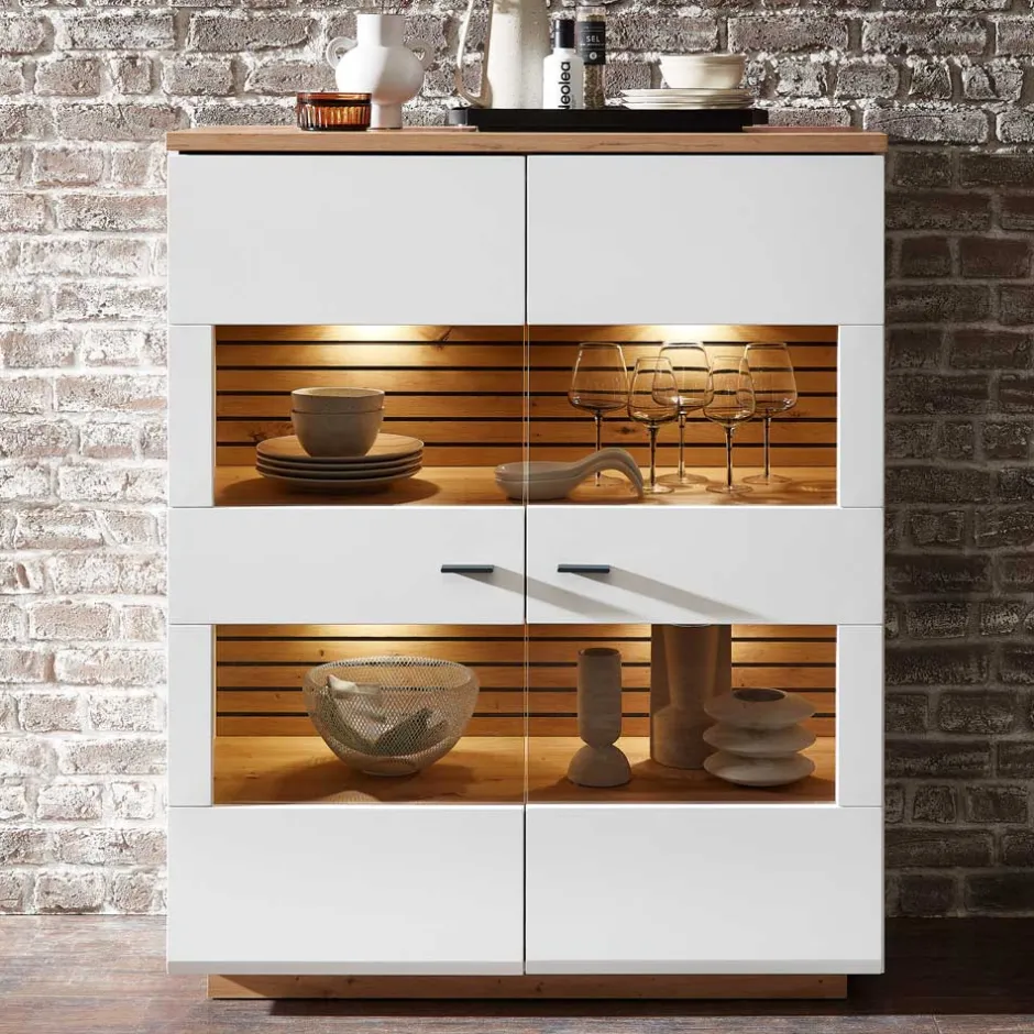 Highboard mit Glaseinsätzen 2-türig - Niam^Wohnen Clearance