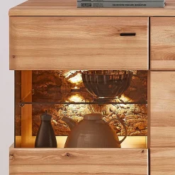 Wohnen Highboard mit Glaseinsätzen in Esche - Cassna