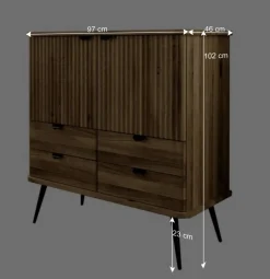 Wohnen Highboard mit vier Schubladen & zwei Türen - Casarius