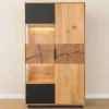 Highboard Vitrine aus Eiche und Glas - Masicuri^Wohnen Clearance