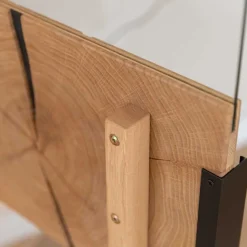 Highboard Vitrine aus Eiche und Glas - Masicuri^Wohnen Clearance