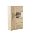 Wohnen Highboard Vitrine aus hellem Asteiche Massivholz - Losiamos