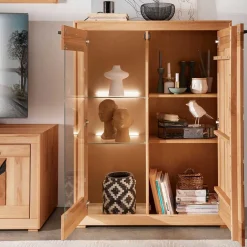 Highboard Vitrine aus Kernbuche Massivholz - Sarosca^Wohnen