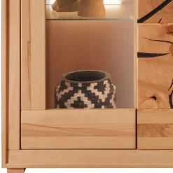 Highboard Vitrine aus Kernbuche Massivholz - Sarosca^Wohnen