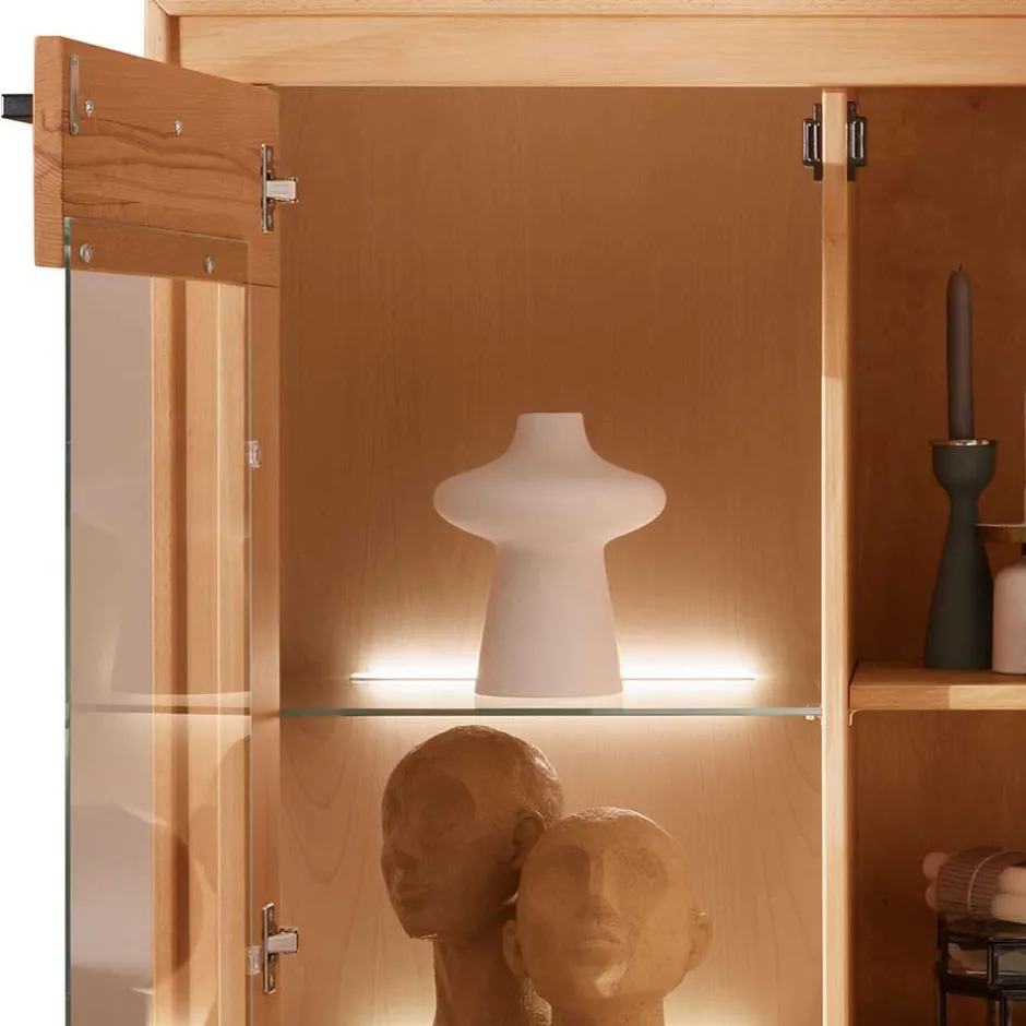 Highboard Vitrine aus Kernbuche Massivholz - Sarosca^Wohnen