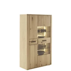 Highboard Vitrine in Asteiche Hell - Jevedaz^Wohnen Online