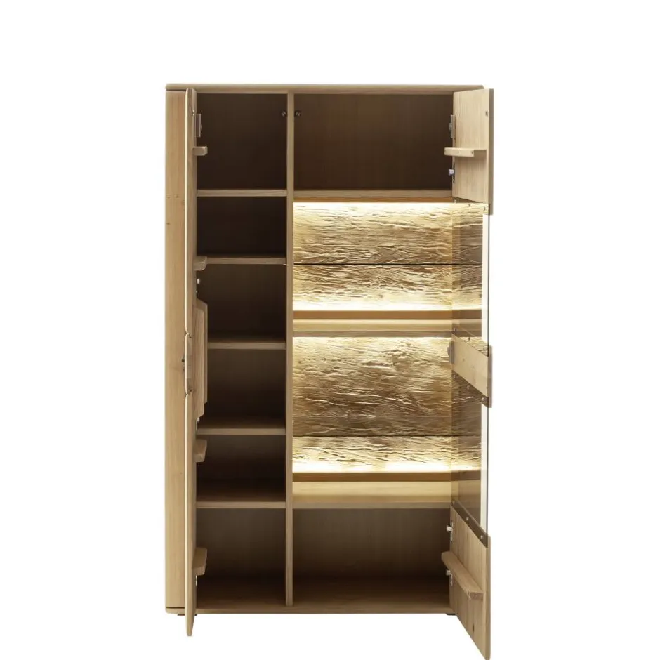 Highboard Vitrine in Asteiche Hell - Jevedaz^Wohnen Online