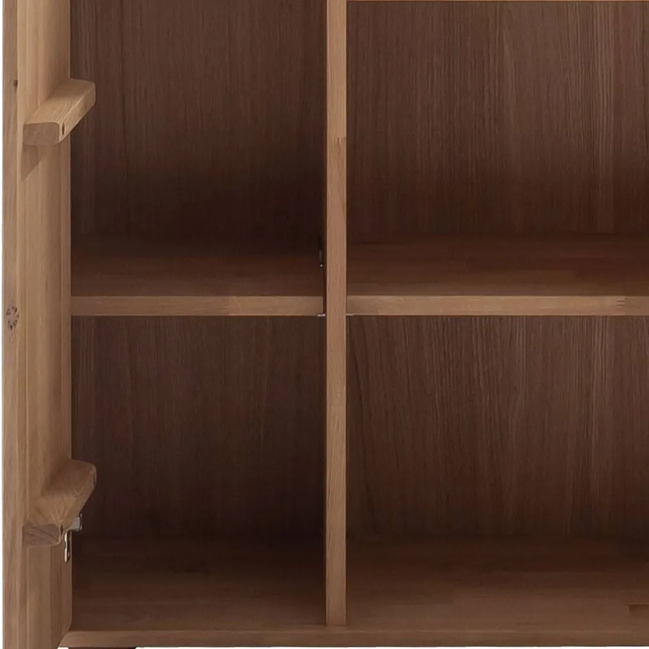 Wohnen Highboard Vitrine in Asteiche Hell - Azzurian