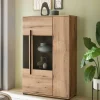 Wohnen Highboard Vitrine in Eiche Dekor - Brocus