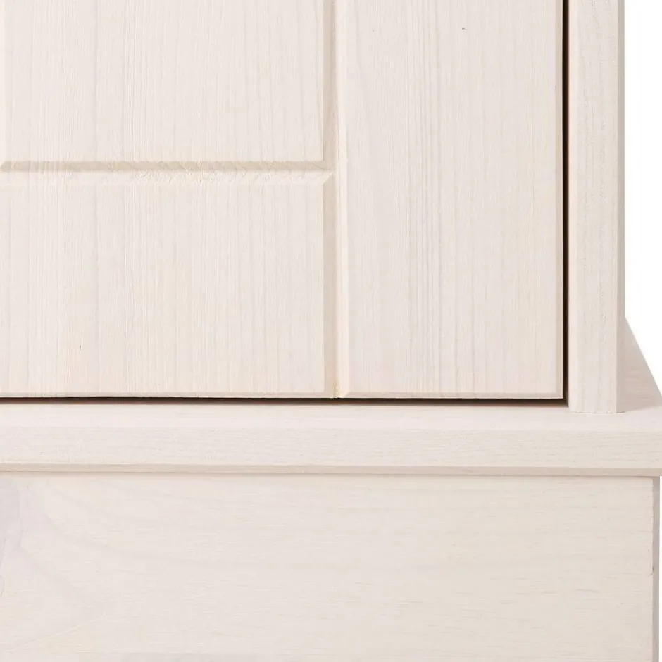 Wohnen Highboard Vitrine in Weiß und Kiefer Honig - Zentra