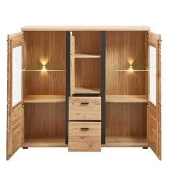 Wohnen Highboard Vitrine mit LED Beleuchtung - Mattadore