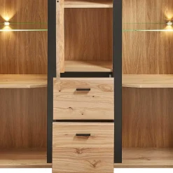 Wohnen Highboard Vitrine mit LED Beleuchtung - Mattadore