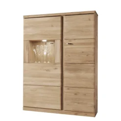 Highboard Vitrine Smonia aus Wildeiche Bianco^Wohnen Outlet