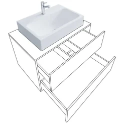 Wohnen Hänge-Badezimmermöbel modern - Luzern (dreiteilig)