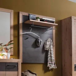 Hängegarderobe in Dunkelgrau und Wildeiche - Carry^Wohnen Hot