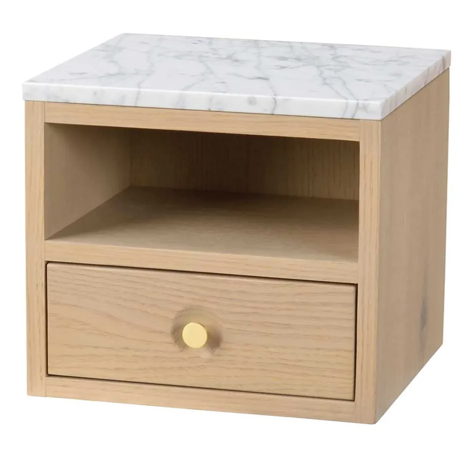 Wohnen Hänge-Nachtkommode in Eiche White Wash - Loppa