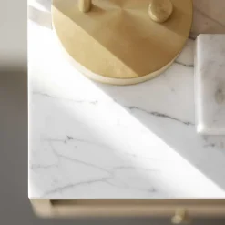 Wohnen Hänge-Nachtkommode in Eiche White Wash - Loppa