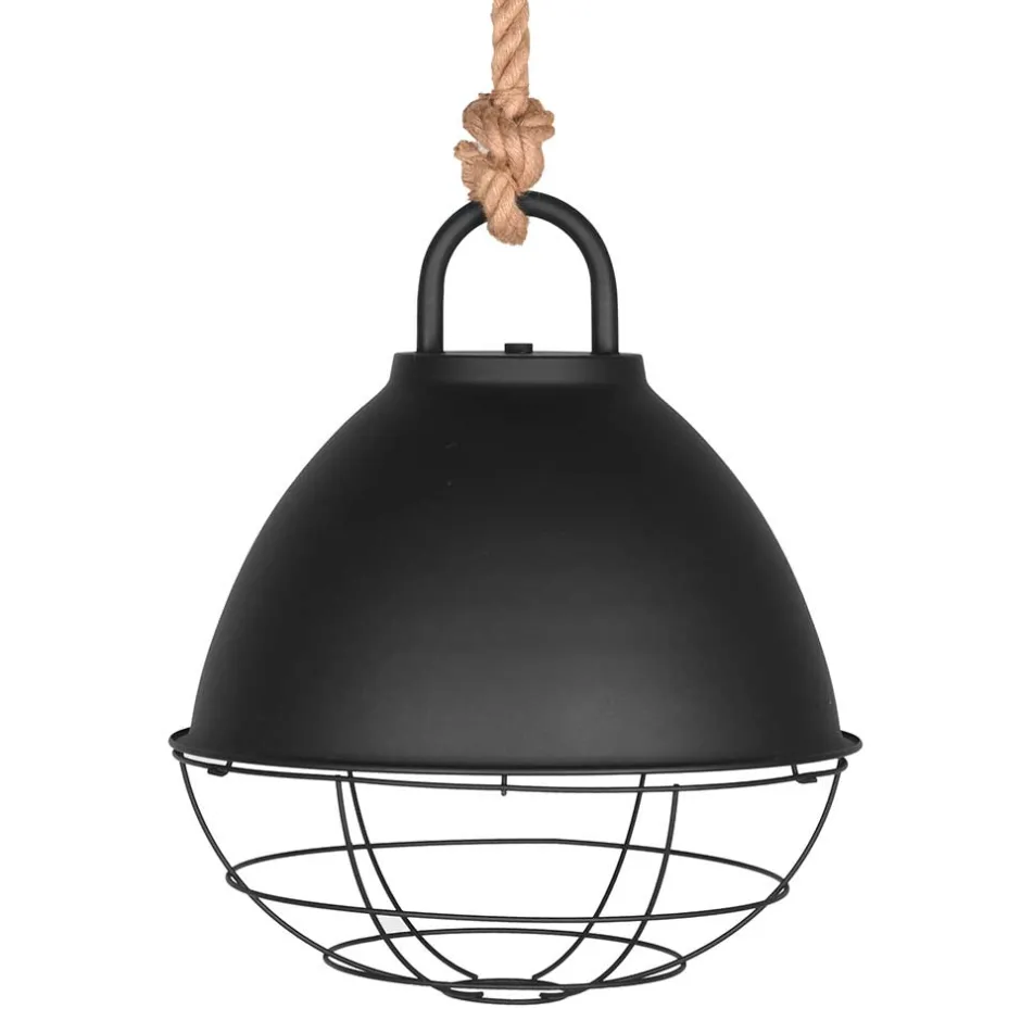 Wohnen Hängende Industrial Lampe in Schwarz Metall - Rock