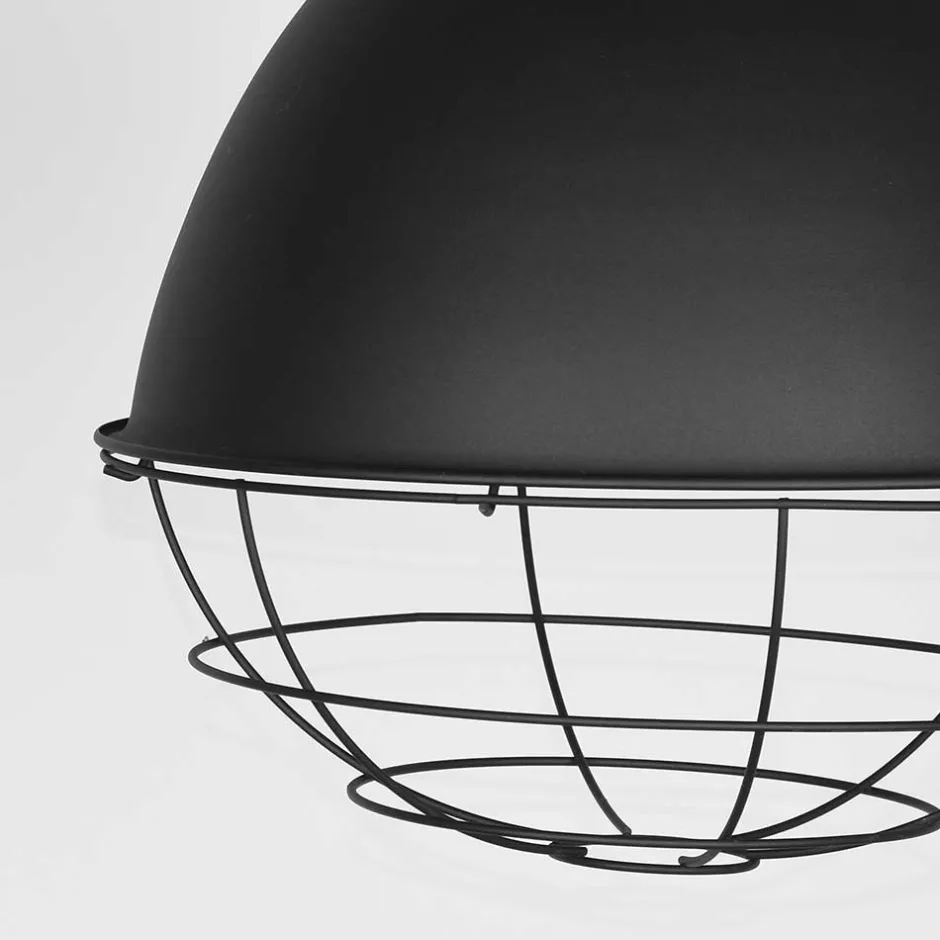 Wohnen Hängende Industrial Lampe in Schwarz Metall - Rock