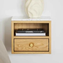 Hängende Nachtkonsole mit Fach & Schublade - Sanyra^Wohnen New