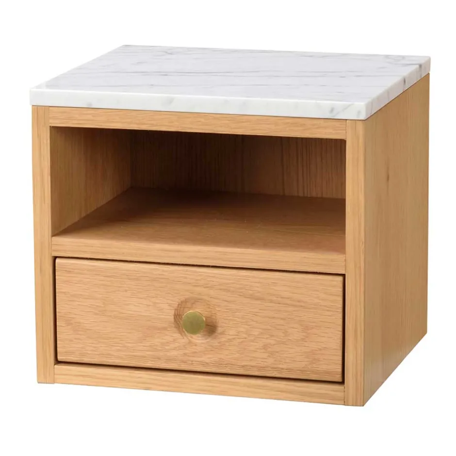 Hängende Nachtkonsole mit Fach & Schublade - Sanyra^Wohnen New