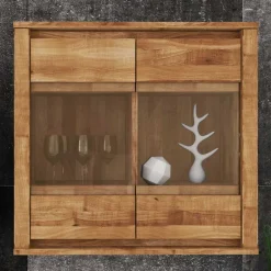 Wohnen Hängende Vitrine Nadalia aus Wildeiche Massivholz