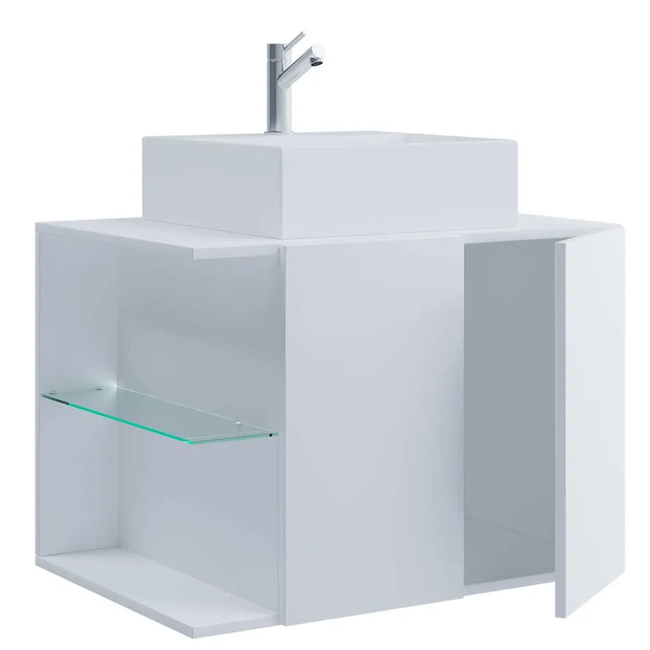 Hängende Waschkommode mit Becken in Weiß - Ziovarica^Wohnen Clearance