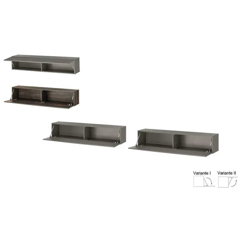 Hängende Wohnwand als Möbelset - Mundo (vierteilig)^Wohnen Discount