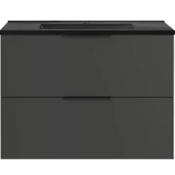 Wohnen Hängender Bad-Waschtisch in Dunkelgrau - Fanito