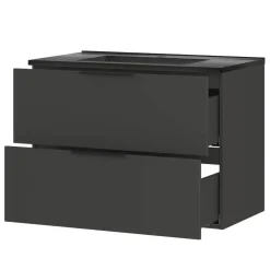 Wohnen Hängender Bad-Waschtisch in Dunkelgrau - Fanito