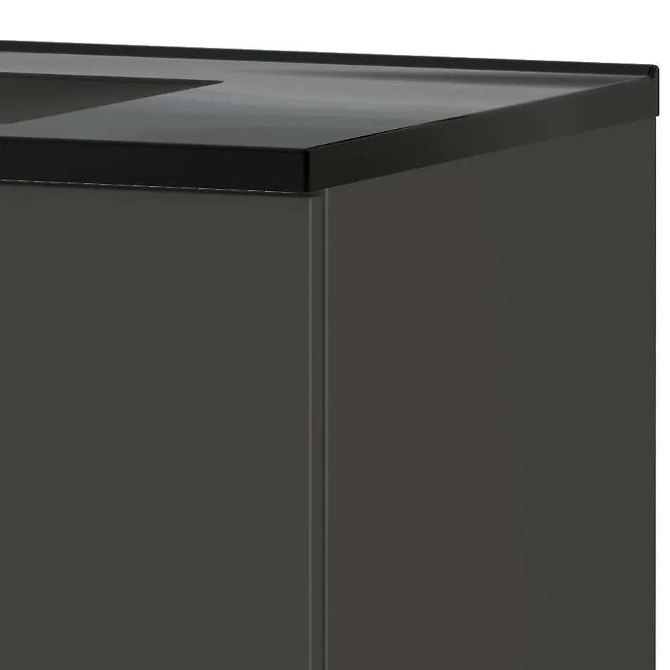 Wohnen Hängender Bad-Waschtisch in Dunkelgrau - Fanito