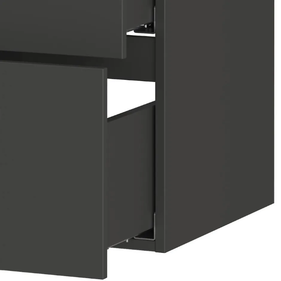 Wohnen Hängender Bad-Waschtisch in Dunkelgrau - Fanito