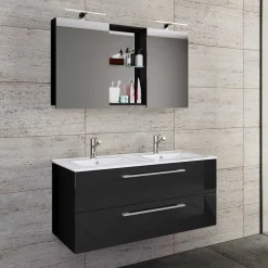 Wohnen Hängender Doppel-Waschplatz Set - Vinkoja (zweiteilig)