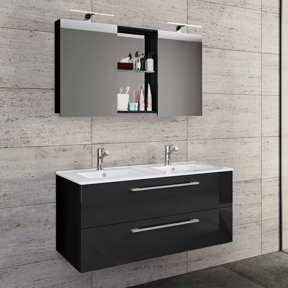 Wohnen Hängender Doppel-Waschplatz Set - Vinkoja (zweiteilig)