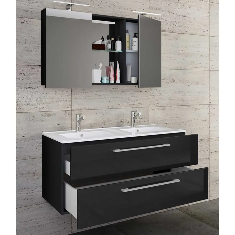 Wohnen Hängender Doppel-Waschplatz Set - Vinkoja (zweiteilig)