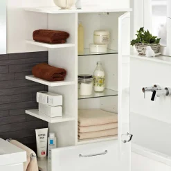 Hängender Midi-Badschrank in Weiß - Estateas^Wohnen Online