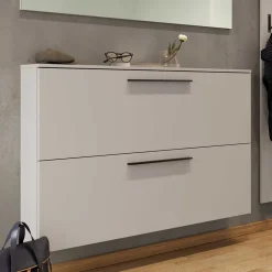 Wohnen Hängender Schuhklappenschrank in Hellgrau - Orica