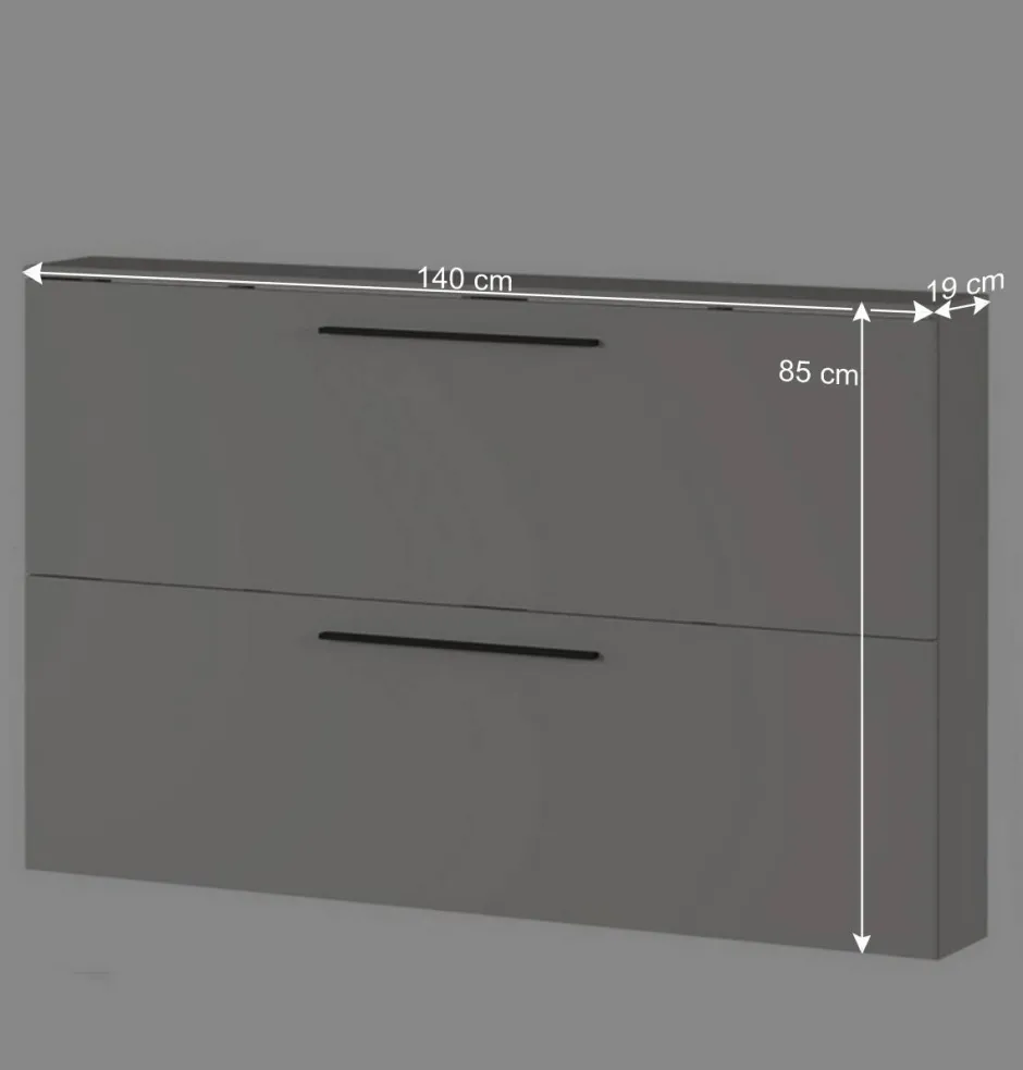 Wohnen Hängender Schuhklappenschrank in Hellgrau - Orica