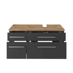 Hängender Waschbeckenschrank in Grau - Estregos^Wohnen Clearance