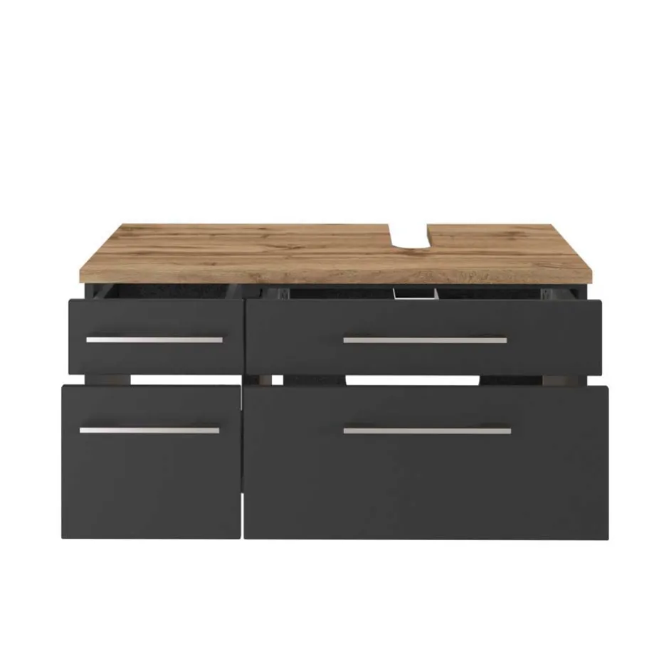 Hängender Waschbeckenschrank in Grau - Estregos^Wohnen Clearance