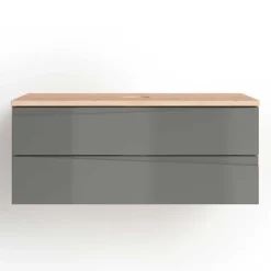 Hängender Waschtisch in Grau und Wildeichefarben - Join^Wohnen Hot