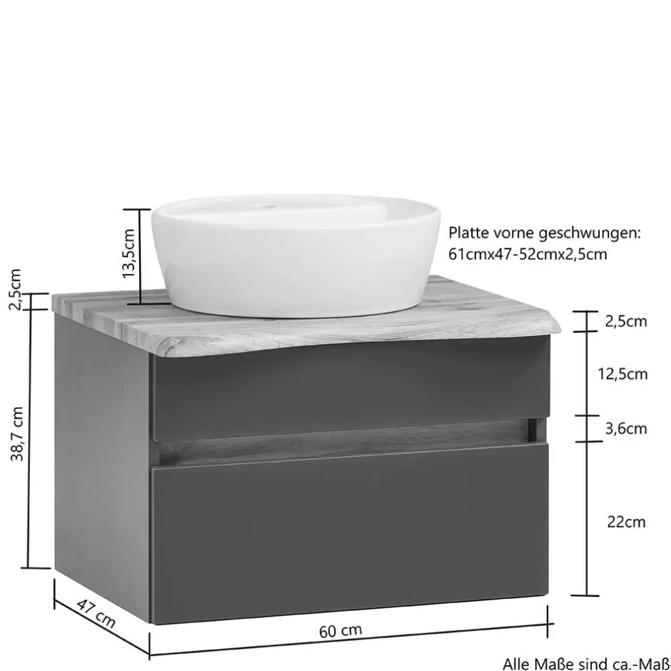 Hängender Waschtisch in Holzoptik - Drumias^Wohnen Hot