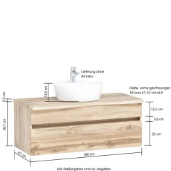 Hängender Waschtisch in Holzoptik - Drumias^Wohnen Hot