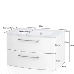 Hängender Waschtisch mit Glasbecken in Grau - Anjunica^Wohnen Sale