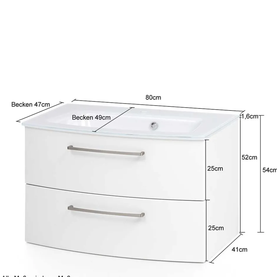 Hängender Waschtisch mit Glasbecken in Grau - Anjunica^Wohnen Sale