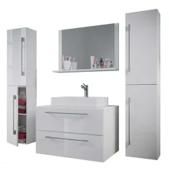 Wohnen Hängendes Badezimmerset in Weiß - Ipsum (vierteilig)